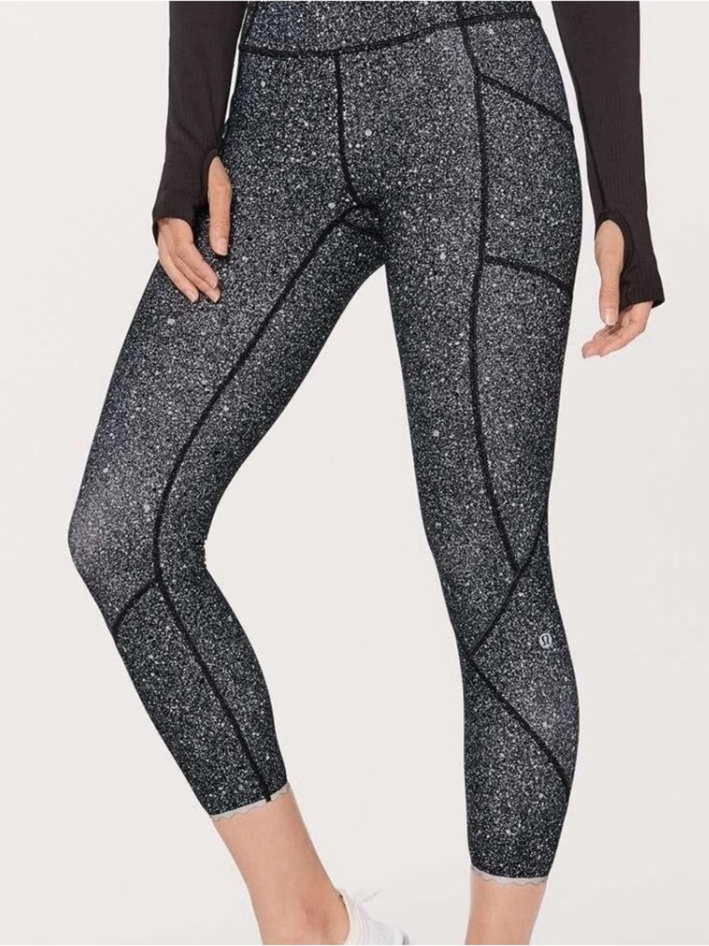 lululemon athletica Black Speckle High-Rise Crop Leggings